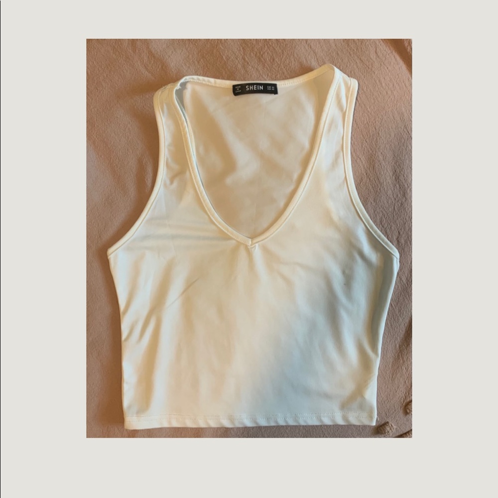 White cropped tank top!!